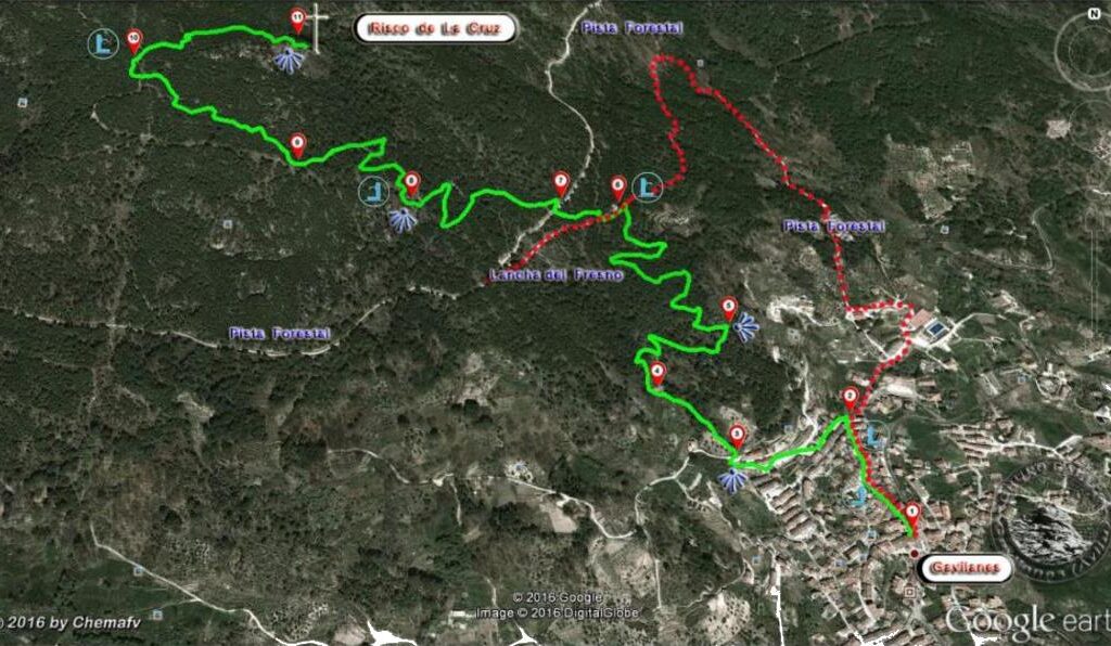 Plano Ruta al Risco de la Cruz